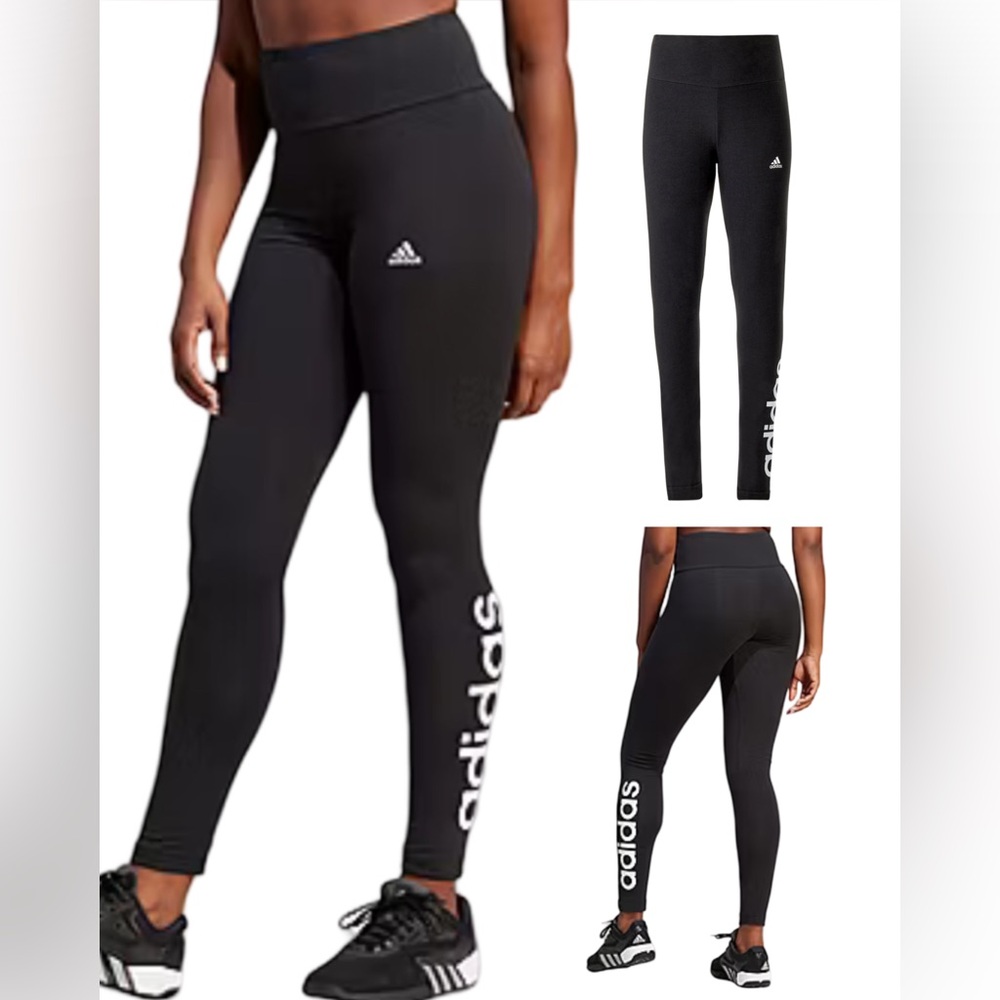 Adidas Women's Essentials High-Waisted Logo Leggings. Small
 Black